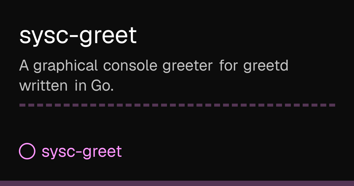 sysc-greet documentation